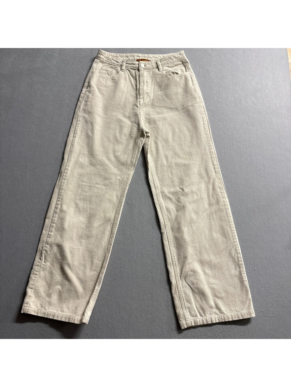 Beige Botany Corduroy Pants Womens Small Beige Cream Wide Leg High Rise Cotton